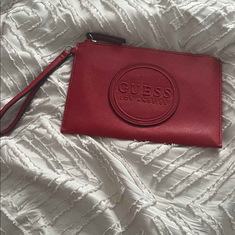 Guess Bold Red Logo Wristlet